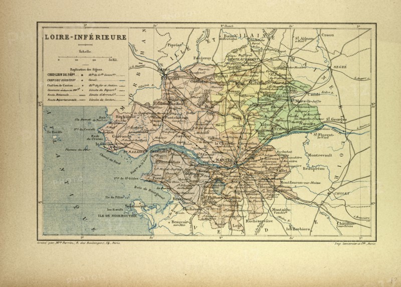 MAP OF LOIRE-INFÃâRIEURE, FRANCE