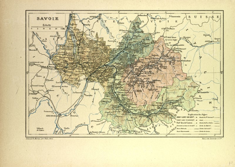MAP OF SAVOIE, FRANCE