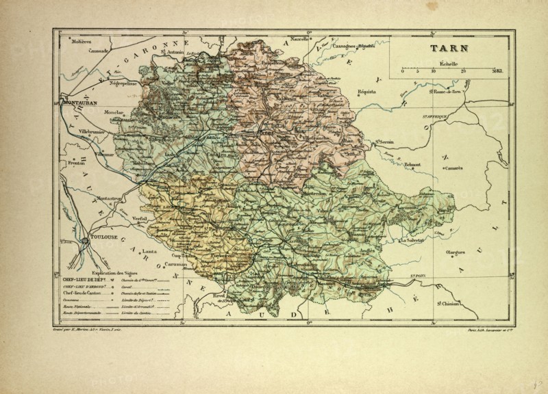 MAP OF TARN, FRANCE