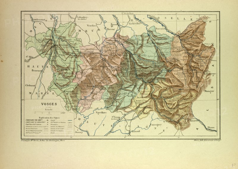 MAP OF VOSGES, FRANCE