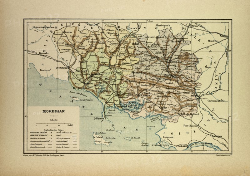 MAP OF MORBIHAN, FRANCE