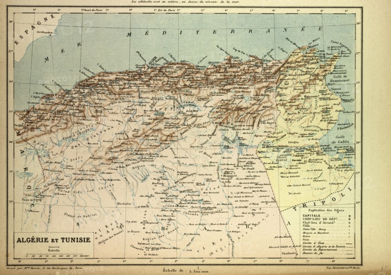 MAP OF ALGERIA AND TUNISIA
