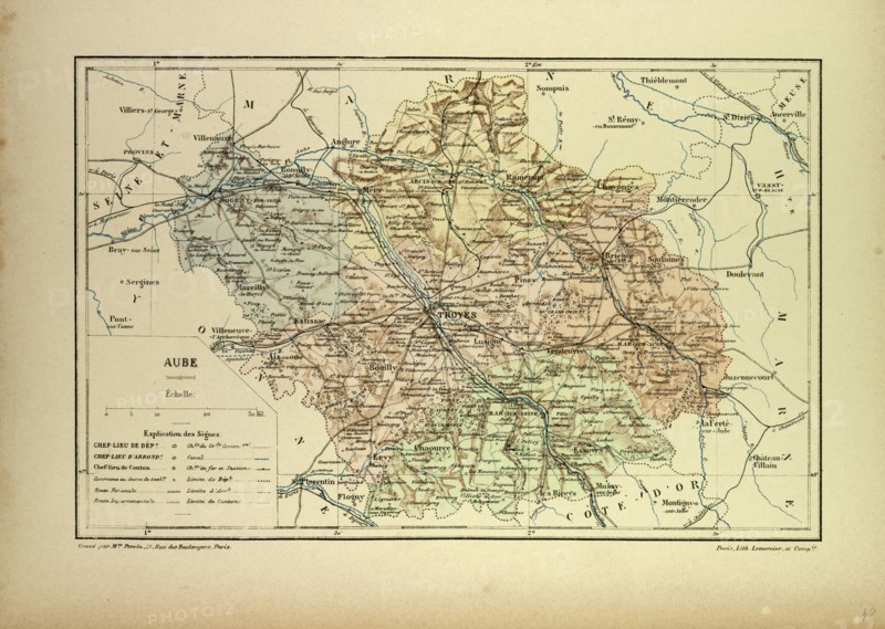 MAP OF AUBE, FRANCE