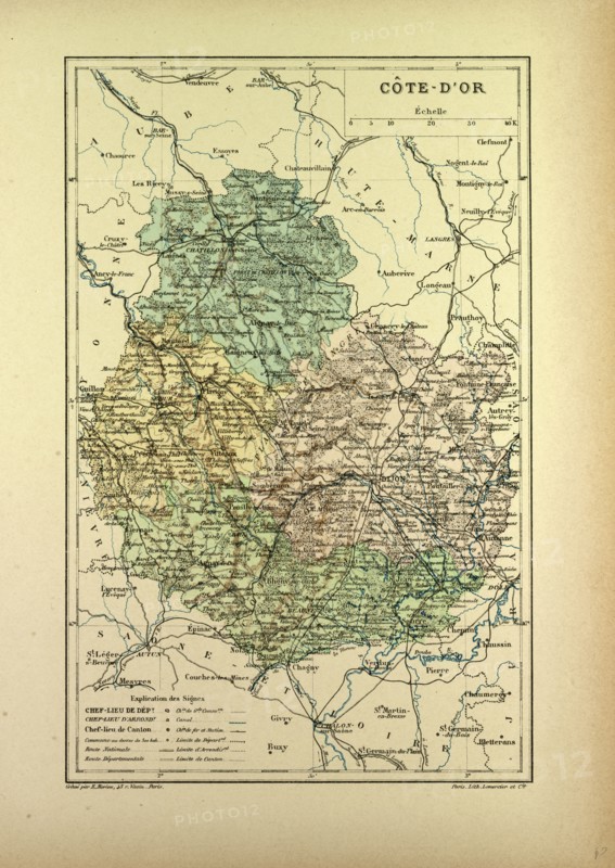 MAP OF CÃîTE-D'OR, FRANCE