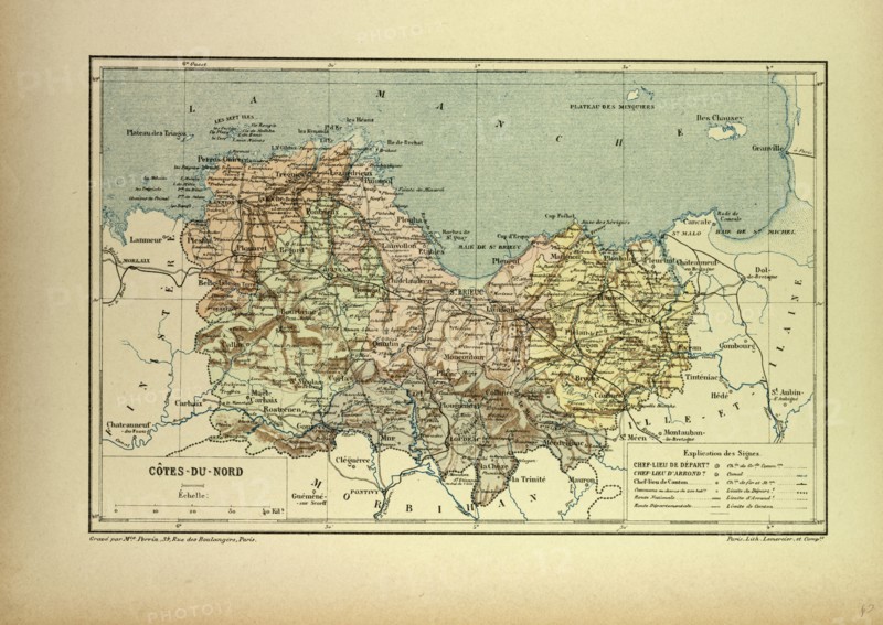 MAP OF CÃîTES-DU-NORD, FRANCE