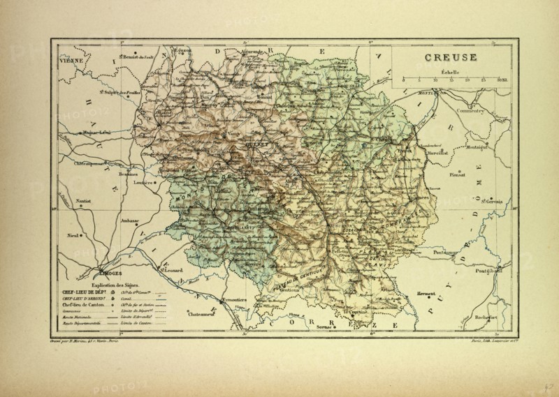 MAP OF CREUSE, FRANCE
