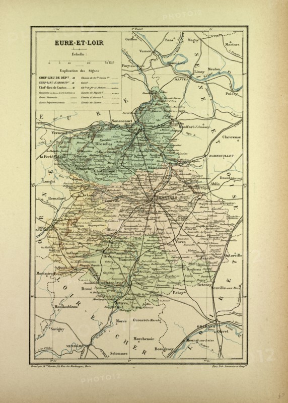 MAP OF EURE-ET-LOIRE, FRANCE
