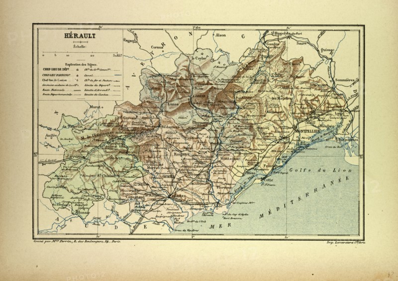 MAP OF HÃâRAULT, FRANCE