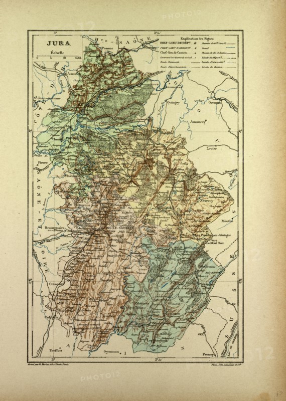 MAP OF JURA, FRANCE