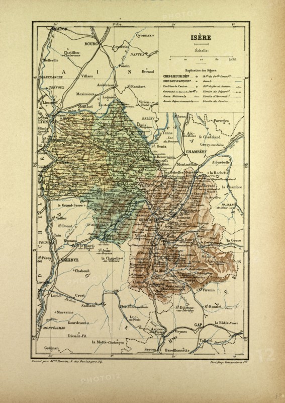 MAP OF ISÃàRE, FRANCE