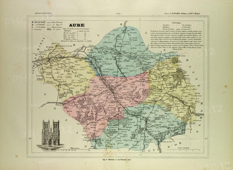MAP OF AUBE, FRANCE