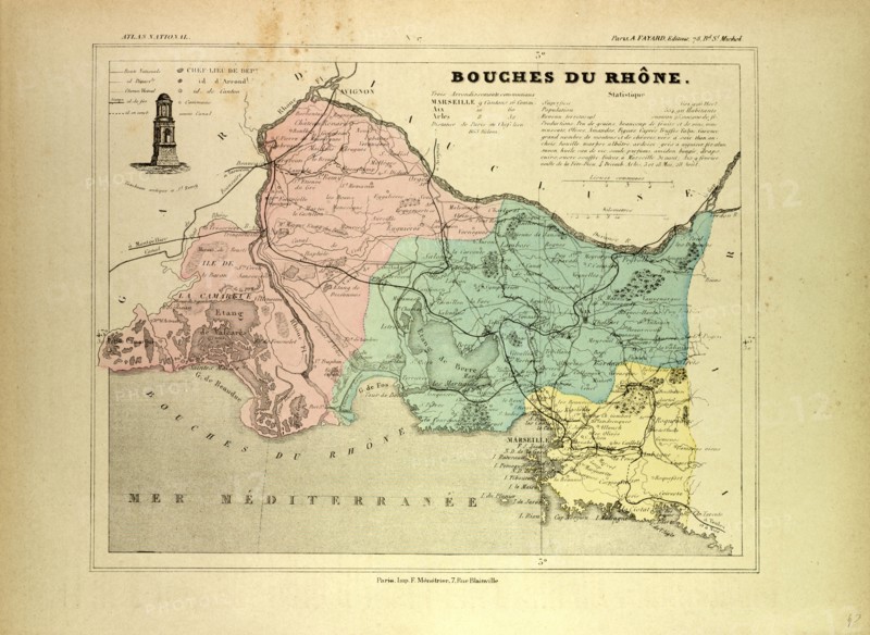 MAP OF BOUCHES DU RHÃîNE, FRANCE