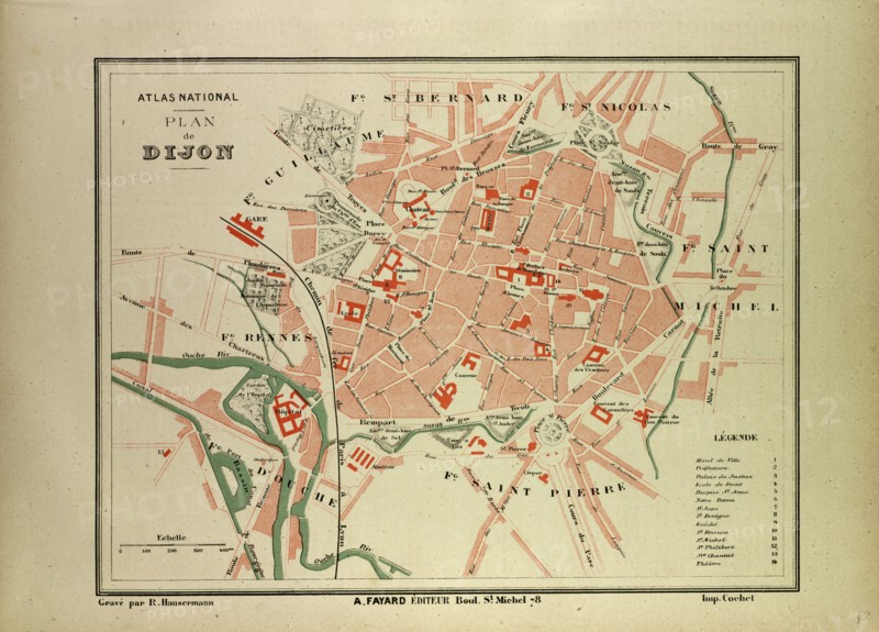 MAP OF DIJON, FRANCE