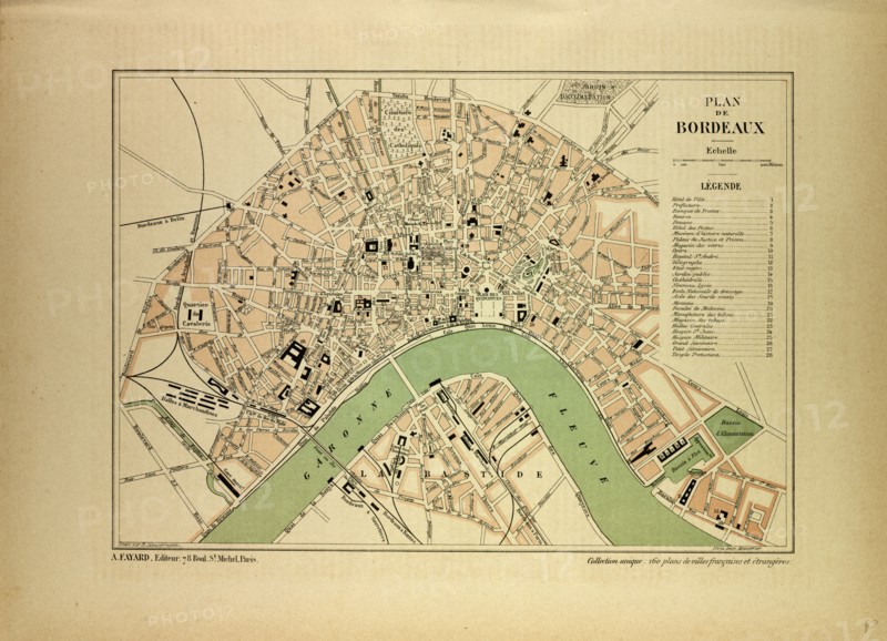 MAP OF BORDEAUX, FRANCE