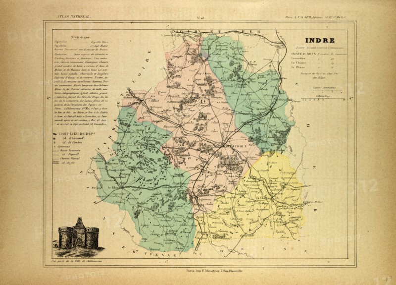 MAP OF INDRE, FRANCE