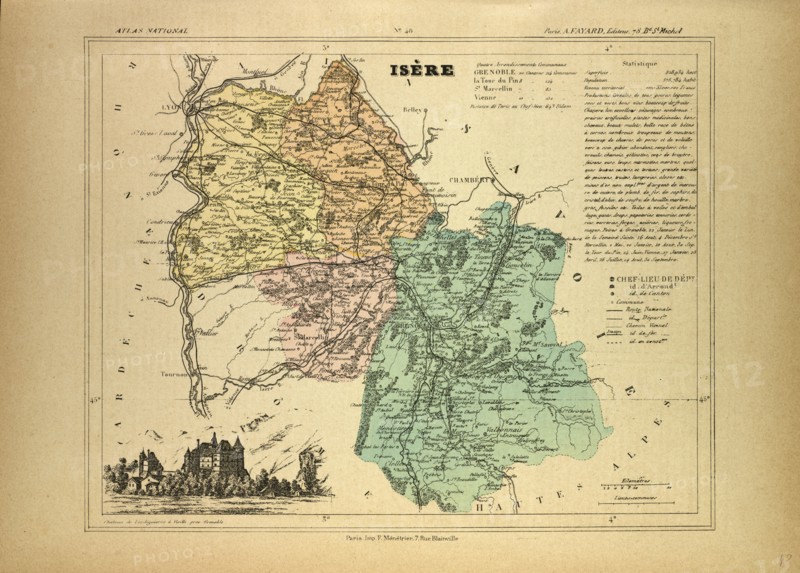 MAP OF ISÃàRE, FRANCE