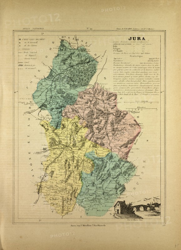 MAP OF JURA, FRANCE