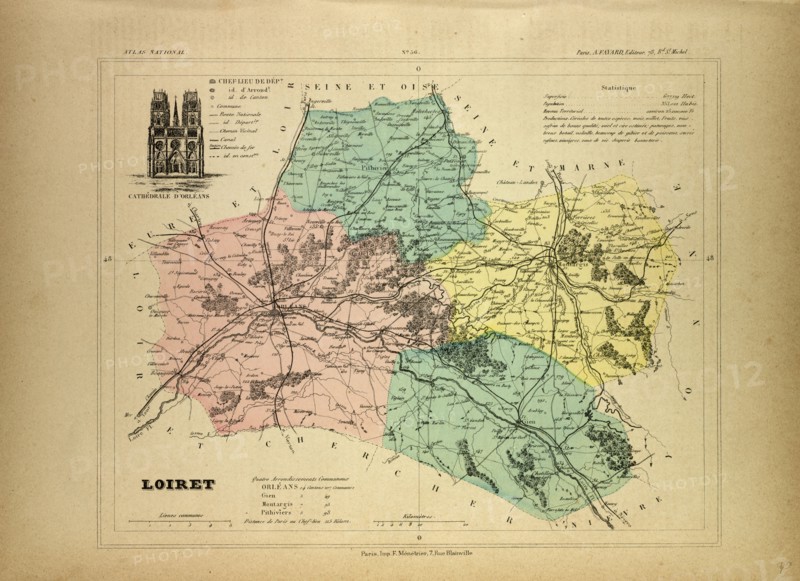 MAP OF LOIRET, FRANCE