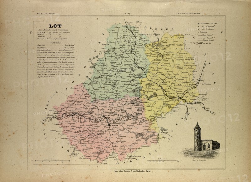 MAP OF LOT, FRANCE
