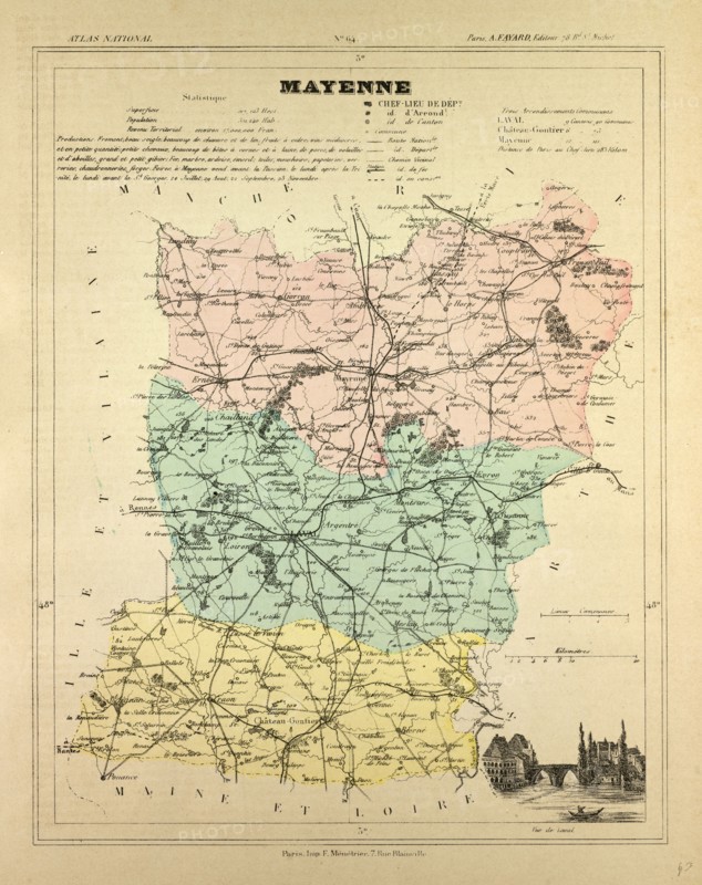MAP OF MAYENNE, FRANCE