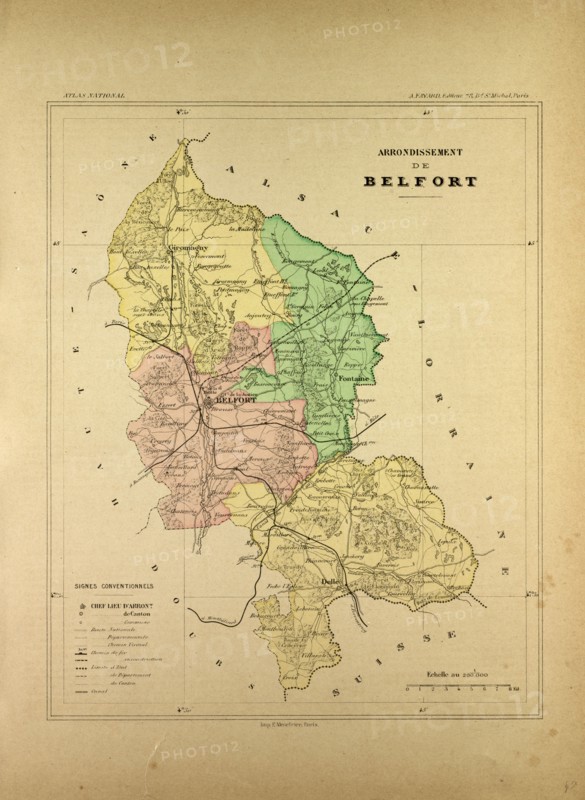 MAP OF ARRONDISSEMENT DE BELFORT, FRANCE