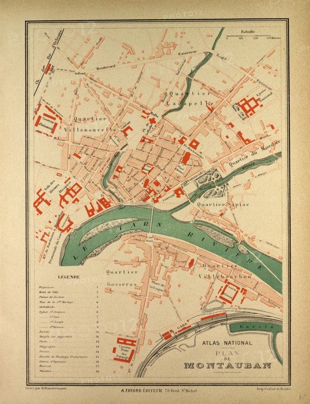 MAP OF MONTAUBAN, FRANCE