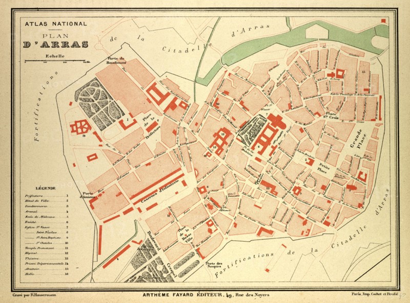 MAP OF ARRAS, FRANCE