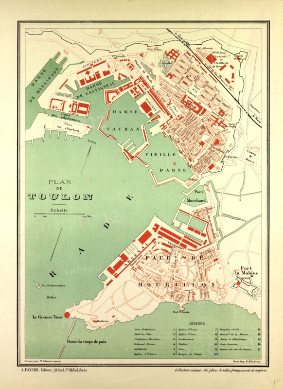 MAP OF TOULON, FRANCE