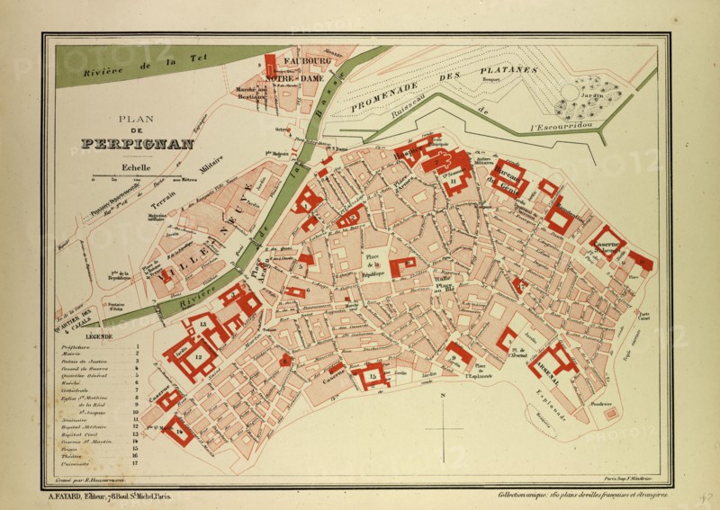 MAP OF PERPIGNAN, FRANCE