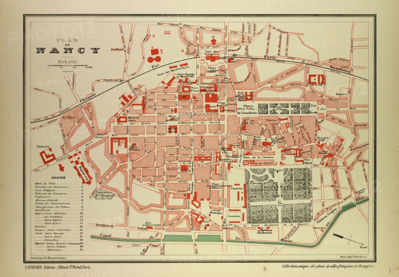MAP OF NANCY, FRANCE