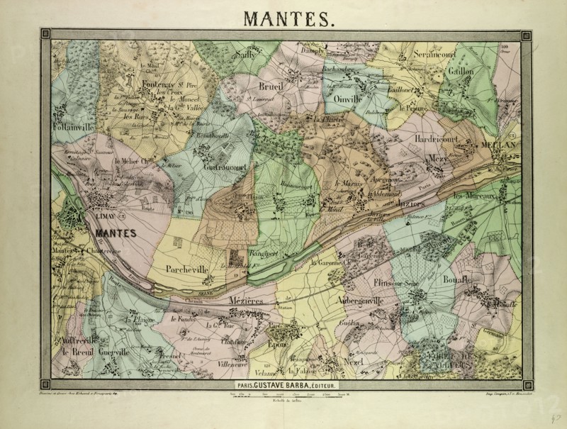 MAP OF MANTES, FRANCE