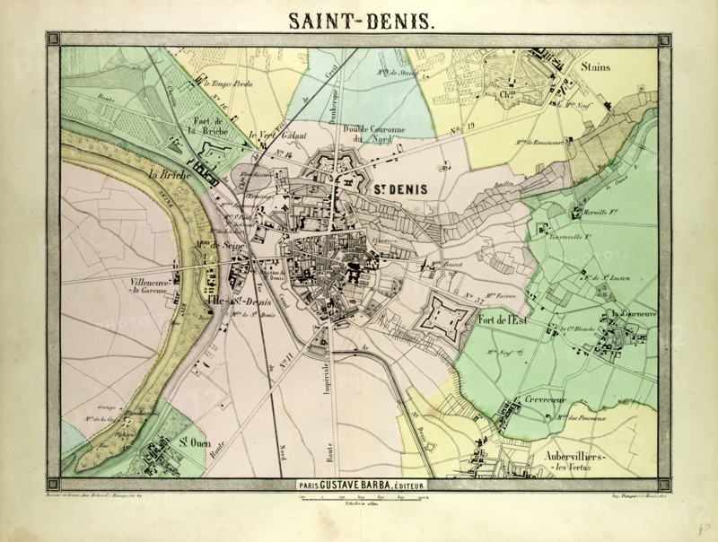 MAP OF SAINT-DENIS, FRANCE