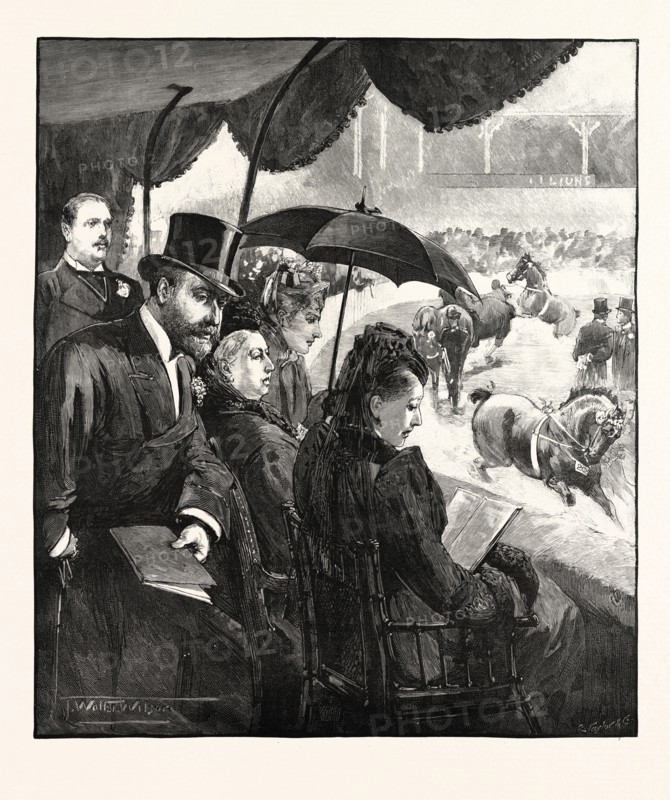 THE QUEEN AT THE HORSE SHOW IN THE ROYAL AGRICULTURAL HALL, ISLINGTON, 1891, UK