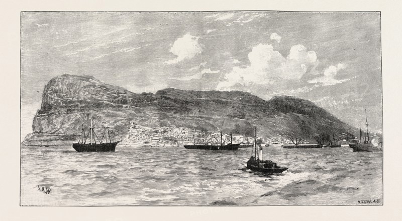 VIEW OF GIBRALTAR FROM THE BAY