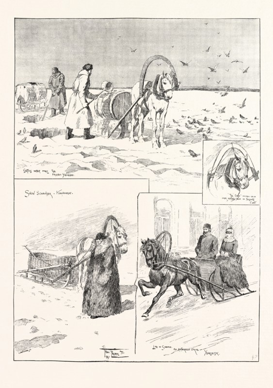 SIBERIA IN WINTER: GETTING WATER FROM THE FROZEN YENESEI; SNOW SCAVENGER IN KRASNOIARSK