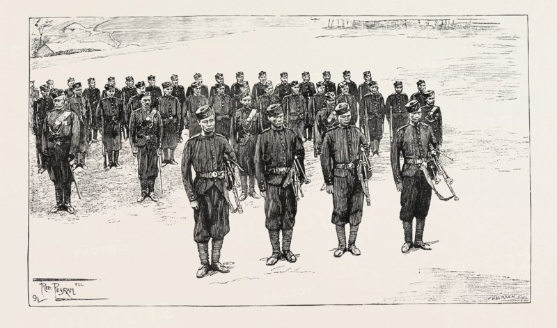 THE MILITARY EXPEDITION TO MANIPUR, EASTERN FRONTIER OF INDIA: NATIVE OFFICERS AND SOLDIERS OF THE 42ND GOORKHAS, ENGAGED IN THE RECENT CONFLICT IN MANIPUR.