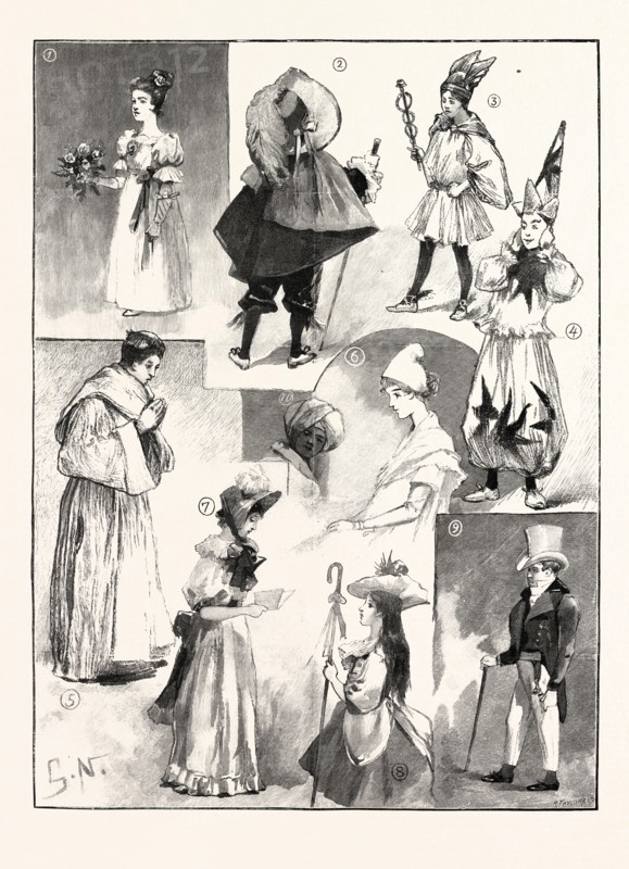 SKETCHES AT THE LADY MAYORESS'S CHILDREN'S BALL, MANSION HOUSE, LONDON: 1. Miss Majolier. 2. Master Leach. 3. Master Leach. 4. Wilfrid Richardson. 5. W. Howard. 6. Miss Soulsby. 7. Dorothy Magnay. 8. Miss Alice Leach. 9. Christopher Magnay. 10. J. Williams