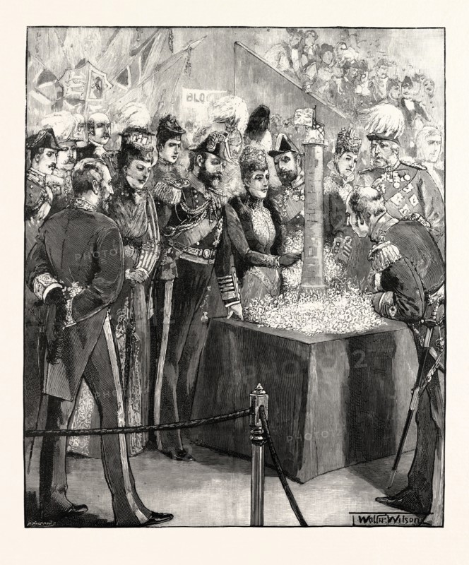 THE PRINCE AND PRINCESS OF WALES OPENING THE NAVAL EXHIBITION.