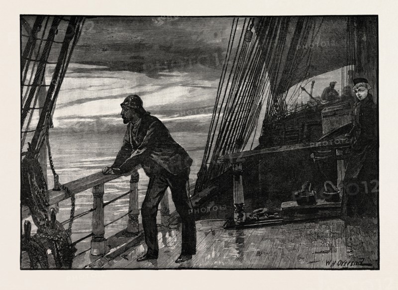 It seemed an eternity ere the cold grey of dawn hovered in the east. DRAWN BY W.H. OVEREND.