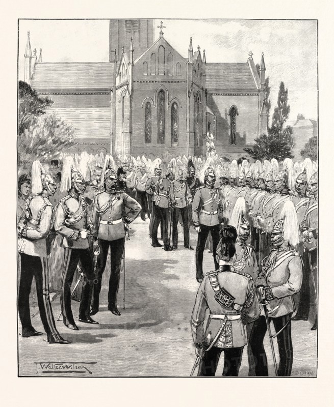 CHURCH PARADE OF THE HOUSEHOLD CAVALRY AT WINDSOR, UK