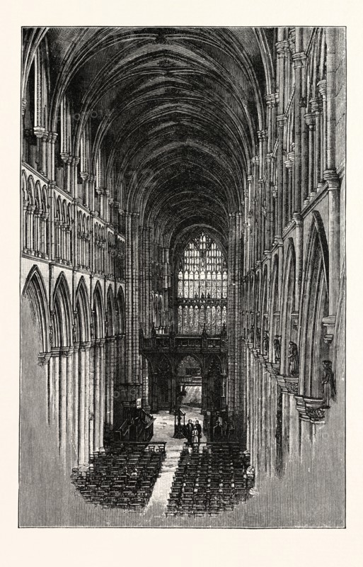 BEVERLEY MINSTER, THE NAVE, LOOKING EAST.