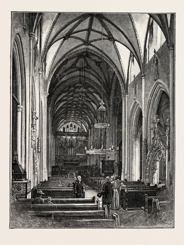 OTTERY ST. MARY, THE NAVE, LOOKING EAST, UK