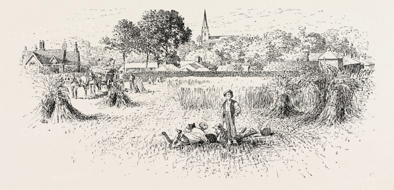 DISTANT VIEW OF BRIXWORTH CHURCH, UK