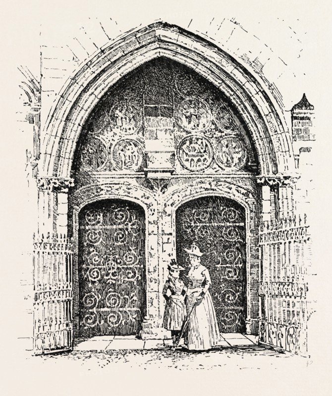 WEST DOORWAY OF THE CHURCH .
