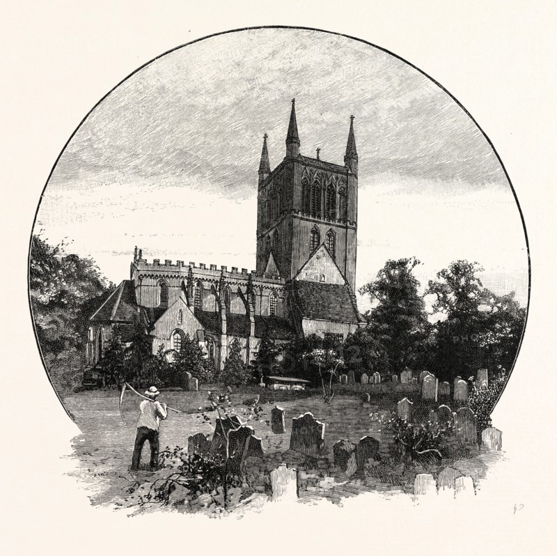 PERSHORE CHURCH, FROM THE NORTH EAST