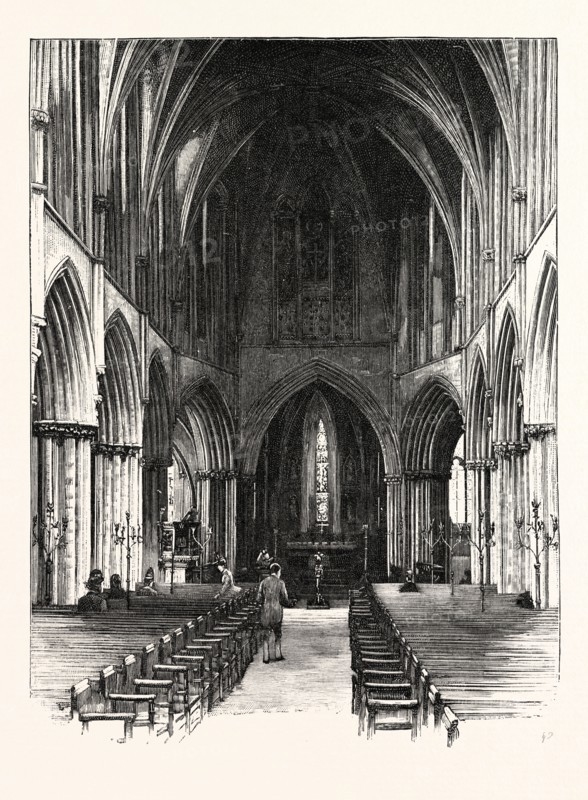 PERSHORE CHURCH, THE NAVE, LOOKING EAST