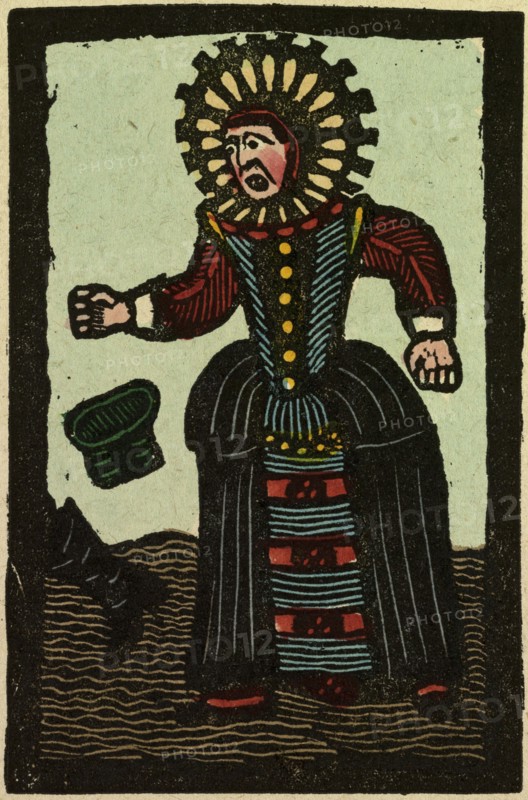 illustration of English tales, folk tales, and ballads. An angry woman