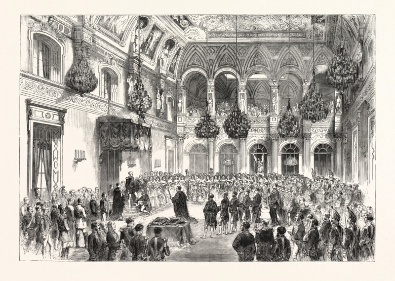 THE INVESTITURE OF HIS MAJESTY KING WILLIAM OF PRUSSIA WITH THE INSIGNIA AND HABIT OF THE MOST NOBLE ORDER OF THE GARTER