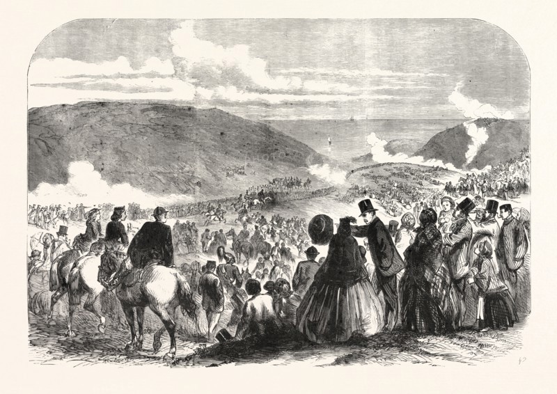 THE VOLUNTEER SHAM FIGHT AT BRIGHTON ON EASTER MONDAY: CONCLUSION OF THE REVIEW, LORD RANELAGH PASSING BEFORE THE TROOPS
