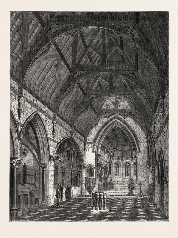 NEW CHURCH IN TOTTENHAM PARS, WILTS: VIEW FROM THE END OF THE NAVE